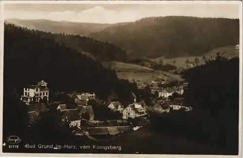 Bad Grund (Harz) Panorama Gesamtansicht vom Königsberg aus 1929