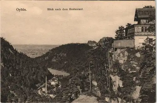 Ansichtskarte Oybin Panorama Ansicht Blick nach d. Restaurant 1910