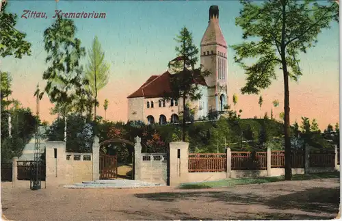 Ansichtskarte Zittau Partie am Krematorium 1910