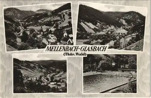 Mellenbach-Glasbach DDR Mehrbild-AK Thüringer Wald Stadtteilansichten 1966
