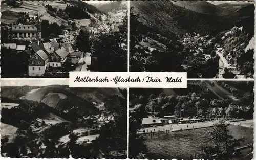 Ansichtskarte Mellenbach-Glasbach DDR Mehrbild-AK mit 4 Foto-Ansichten 1960