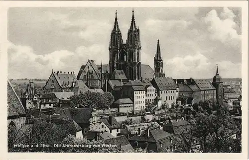 Ansichtskarte Meißen Albrechtsburg von Westen 1951