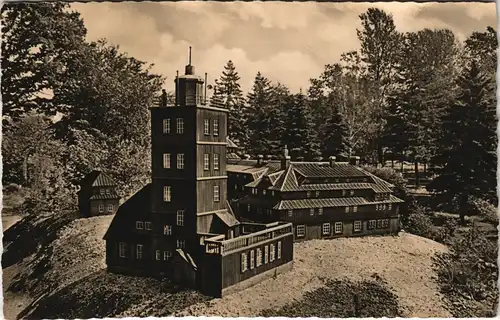 Oederan Unterkunftshaus Fichtelberg und Wetterwarte DDR Ansicht 1958