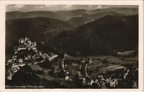 Ansichtskarte Lauenstein-Ludwigsstadt Luftbild Burg 1932