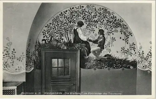 Heilbronn Wandgemälde ,,Die Werbung“ im Vorzimmer des Trauraums 1932
