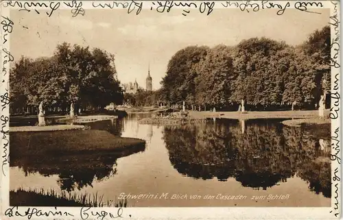Ansichtskarte Schwerin Schweriner Schloss Cascaden 1931