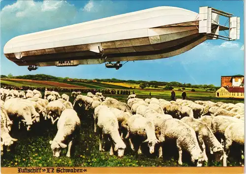 Ansichtskarte  Luftschiff LZ Schwaben - Fotomontage 1929/1970
