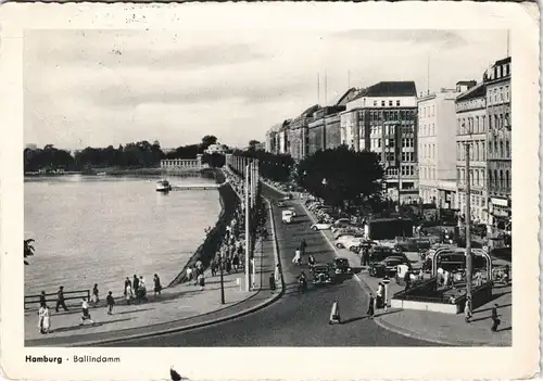 Ansichtskarte Hamburg Ballindamm - Autos 1953