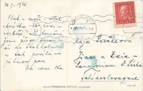 Postcard Stockholm Luftbild 1958