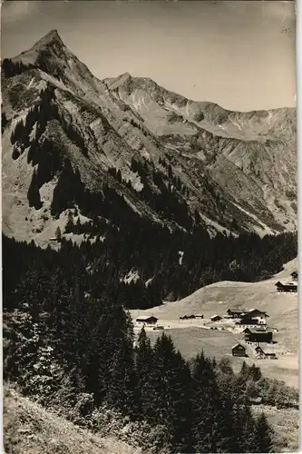Ansichtskarte Kleinwalsertal-Mittelberg Kleinwalsertal Baad mit Unspitze 1956