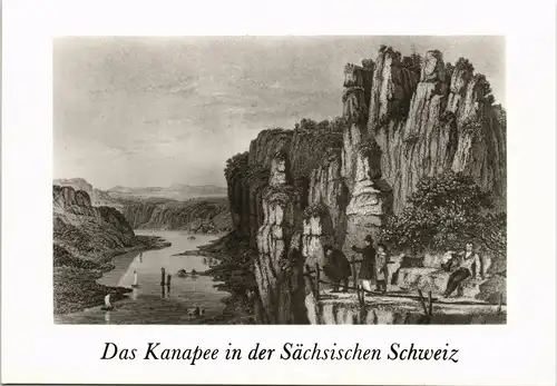 .Sachsen Sächsische Schweiz Kanapee Partie DDR Künstlerkarte v. Otto Wagner 1983