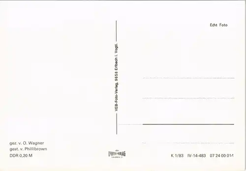 Rathen Basteibrücke Sächsische Schweiz DDR Künstlerkarte (O. Wagner) 1983