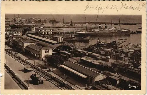 Postcard Algier دزاير Le Port et la Gare Maritime 1939
