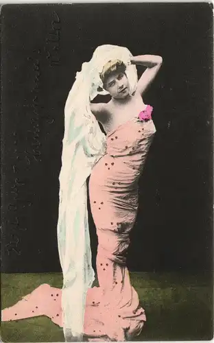 Ansichtskarte  Künstlerkarten Mode Kleidung Frau coloriert 1911