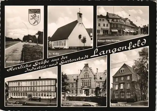 Langenfeld (Rheinland) Autobahn, Kirche, Kölnerstraße etc. 1964
