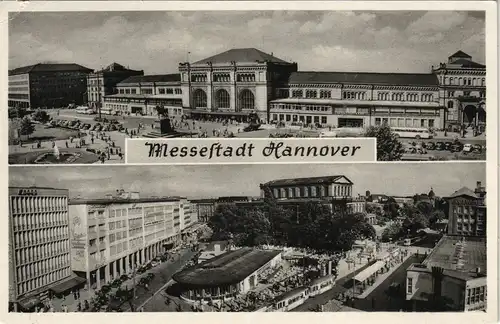 Ansichtskarte Hannover Kröpcke und Bahnhof 2 Bild 1957