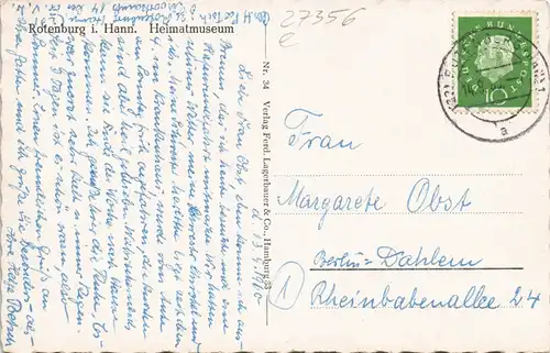 Ansichtskarte Rotenburg (Wümme) Heimatmuseum 1962