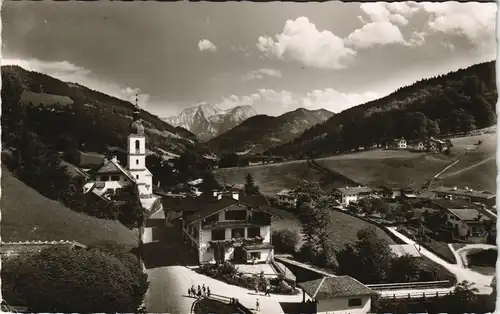 Ansichtskarte Ramsau bei Berchtesgaden Stadtpartie 1957
