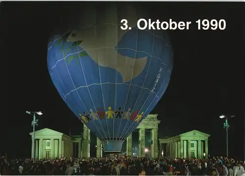 Mitte-Berlin Brandenburger Tor Ballon Wiederverinigung 3.10. 1990