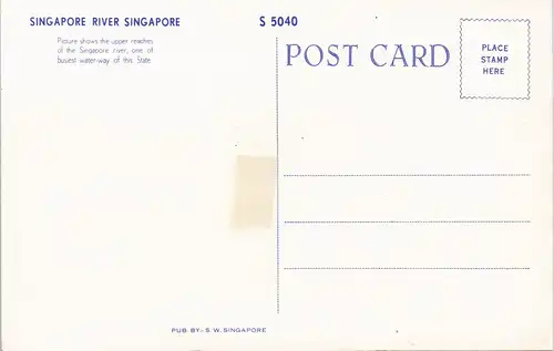 Postcard Singapur Straßenpartie, Stadt Brücke 1971