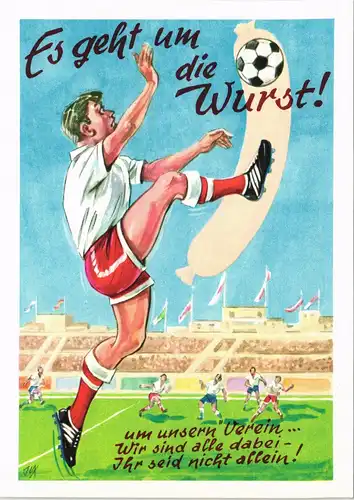Ansichtskarte  Es geht um die Wurst! ... 1980