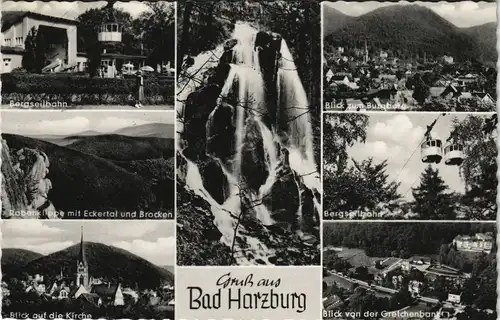 Ansichtskarte Bad Harzburg Bergbahn, Seilbahn, Stadt 1964