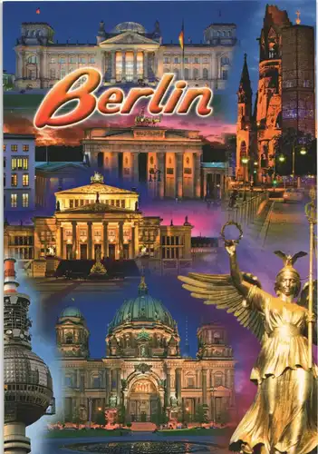 Berlin Stadtteilansichten, Sehenswürdigkeiten Mehrbildkarte 2010