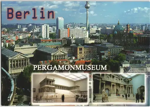 Sammelkarte Berlin Stadt-Panorama mit Pergamonmuseum 1990