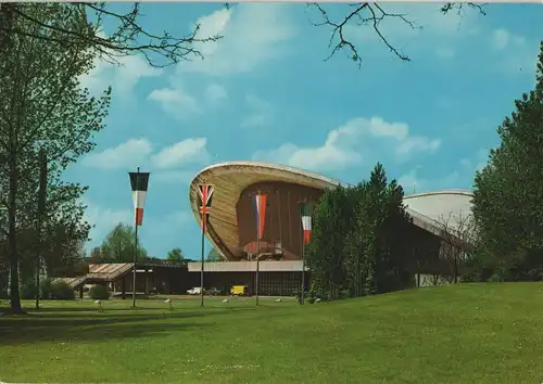 Tiergarten-Berlin Kongreßhalle Außenansicht, Park-Ansicht 1975