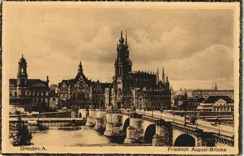 Innere Altstadt-Dresden Augustusbrücke Friedrich August Brücke 1928