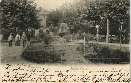 Bad Schandau Partie im Kurgarten 1902    WINSEN LUHE (Ankunftsstempel)