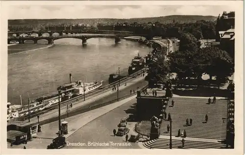 Innere Altstadt-Dresden Brühlsche Terrasse / Terassenufer a.d. Elbe 1925