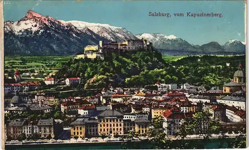 Salzburg Festung Hohensalzburg   1917  Feldpost gelaufen mit S.B.-Langstempel