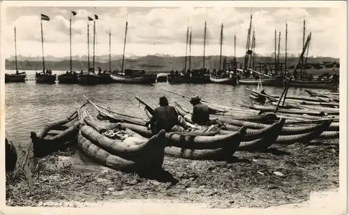 Copacabana (Bolivien) Berufe Arbeit: Fischer Angler Bolivien Bolivia Südamerika 1954