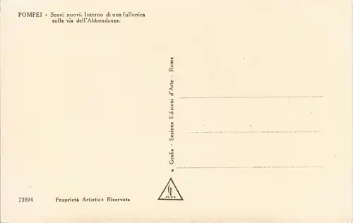 Pompei Scavi nuovi Interno di una fullonica sulla via dell'Abbondanza 1940