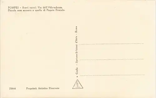 Cartoline Pompei POMPEI - Scavi nuovi. Via dell'Abbondanza 1940