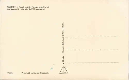 Pompei Scavi nuovi Fronte stradale di due cenacoli sulla via   1940