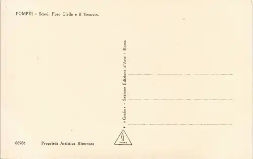 Cartoline Pompei POMPEI - Scavi Foro Civile e il Vesuvio 1940