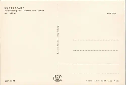 Ansichtskarte Rudolstadt Schloss Heidecksburg 1969