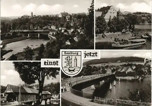 Ansichtskarte Saalburg-Ebersdorf (Saale) MB Stadt Einst und Jetzt 1982