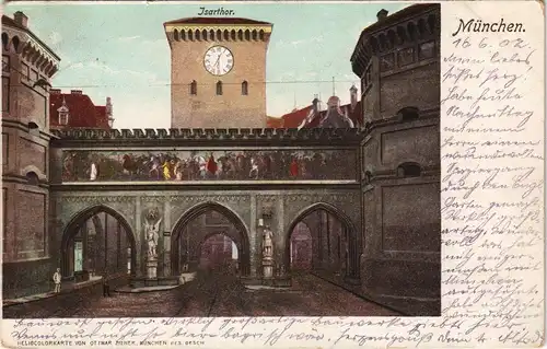 Ansichtskarte München Isartor - Gemälde 1903