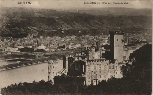 Ansichtskarte Stolzenfels-Koblenz Stolzenfels - Stadt, gel. Feldpost 1915