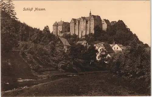 Ansichtskarte Nossen Stadtpartie und Schloß 1913