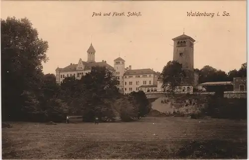 Ansichtskarte Waldenburg (Sachsen) Partie am Schloß 1914
