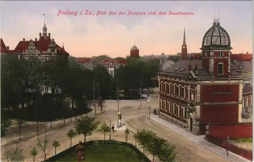 Ansichtskarte Freiberg (Sachsen) Postplatz 1912