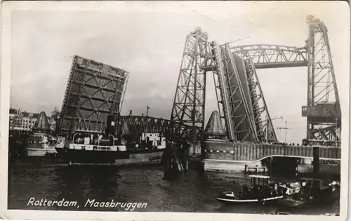 Postkaart Rotterdam Rotterdam Maasbruggen Schiffe - Fotokarte 1959