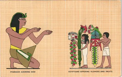 Postcard Ägypten (allgemein) Künstlerkarte Pharao Egypt 1972
