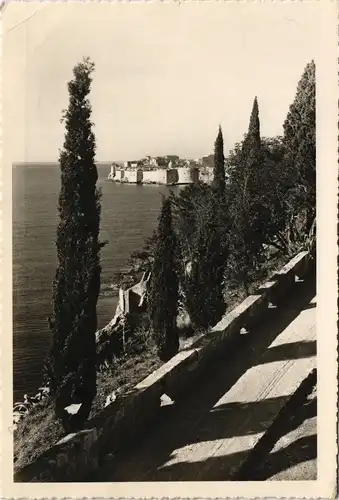 Postcard Ragusa Dubrovnik Panorama-Ansicht Blick auf das Mittelmeer 1959
