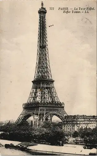 CPA Paris Eiffelturm/Tour Eiffel - Boot Saine 1923