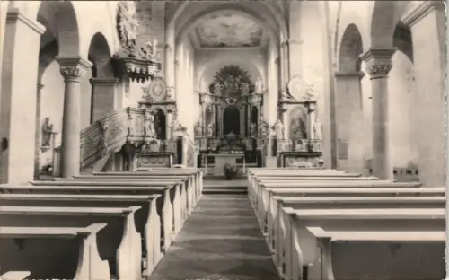 Ansichtskarte Dingelstedt am Huy-Huy Kirche, Innenansicht, Altar 1955